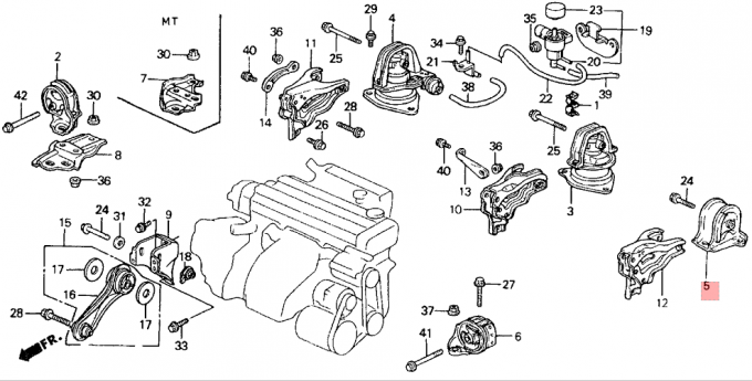 Rear Rubber Engine Mounts 50810-SM4-000/010 Honda Accord 1990-1993 2.0 L MT Engine Insulator